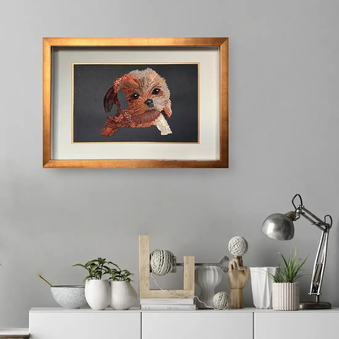 Toy Poodle Paper Art Original 4