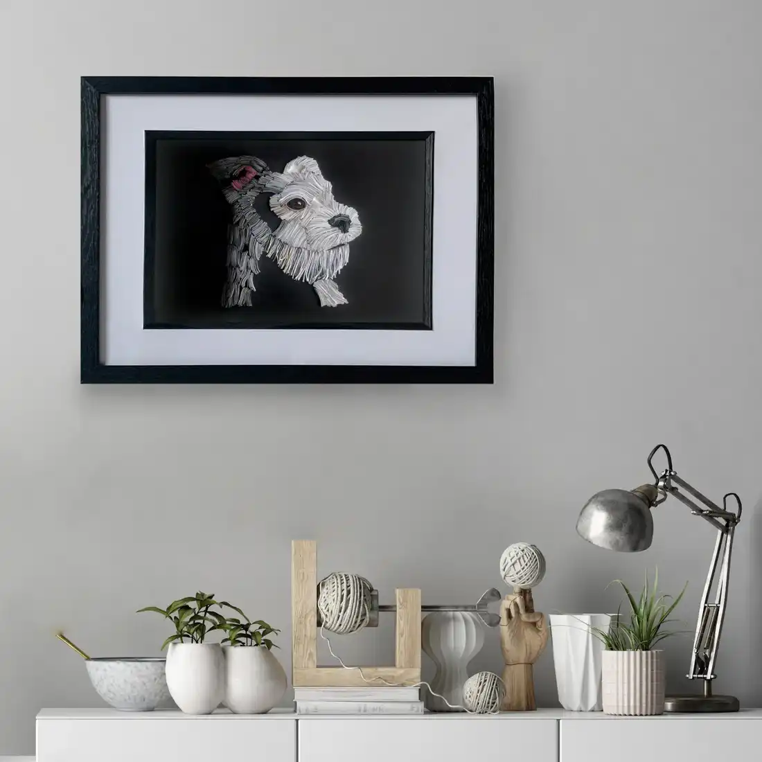 Miniature Schnauzer Paper Art Original 4