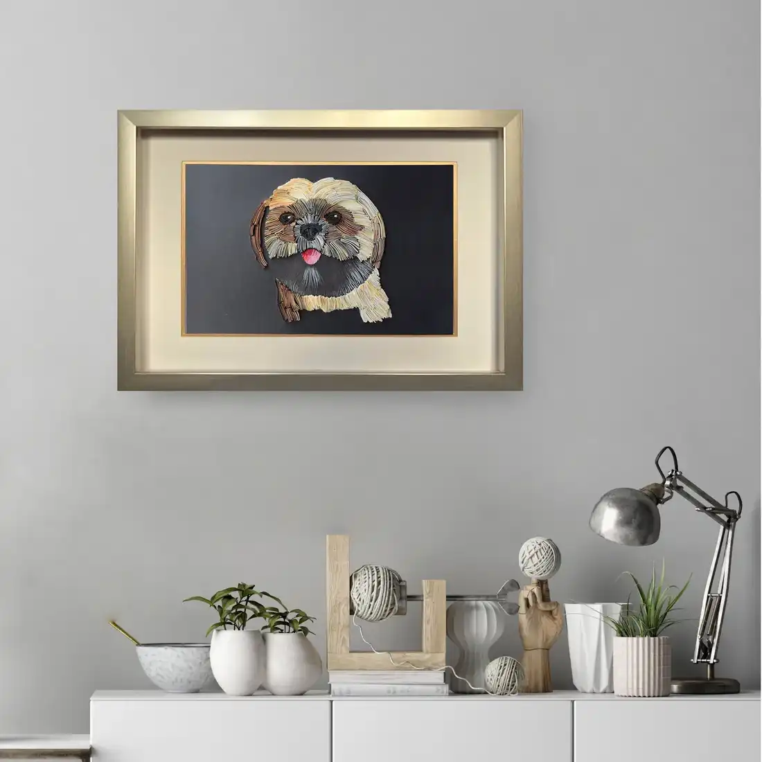 Shih Tzu Paper Art Original 4