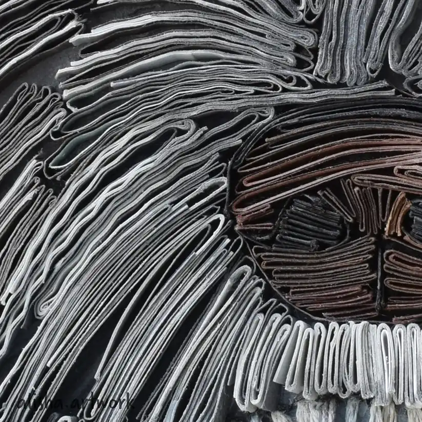 Labradoodle Paper Art Original 2
