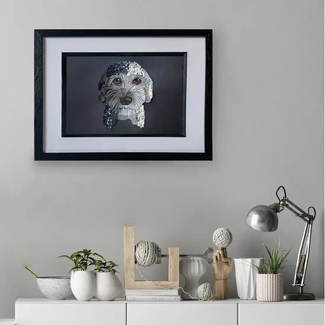 Labradoodle Paper Art Original 4